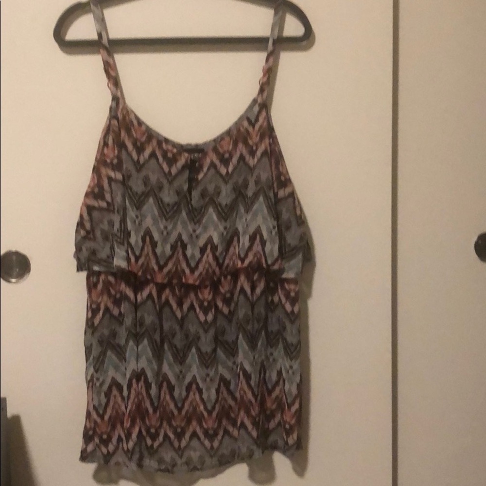 spaghetti strap blouse with keyhole detail